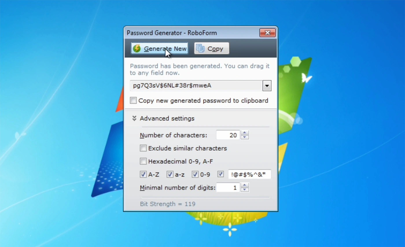 A screenshot of the RoboForm 2013 software interface, a password manager often used by early adopters for securing Bitcoin wallet credentials.